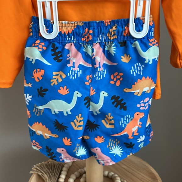 ⭐️⭐️PICK 5 / $20 Cat & Jack Orange and Blue Rashguard Swim Trunks Set 3T - Picture 8 of 9